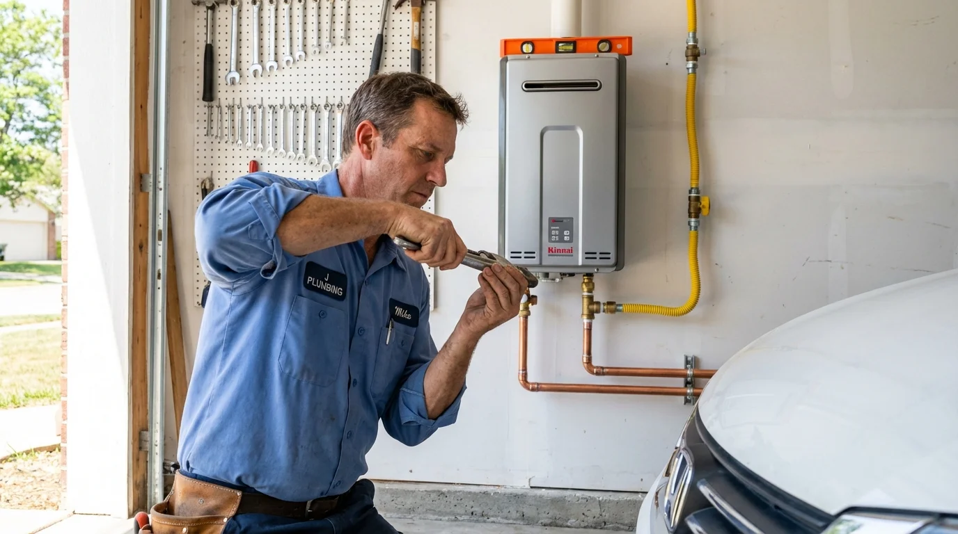 Tankless water heater installation by a Johns Plumbing LLC plumber in Capron